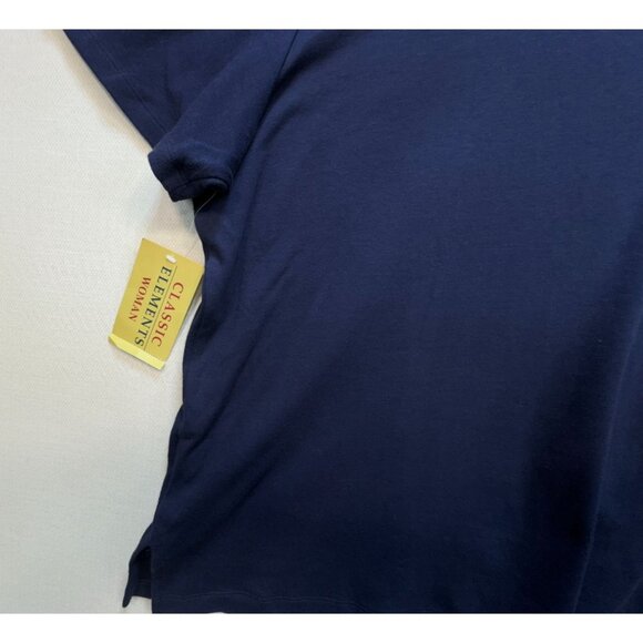 NEW Classic Elements Womens 2 Button Up Cardigan Size 24-26W Navy Embroidered - Picture 10 of 10